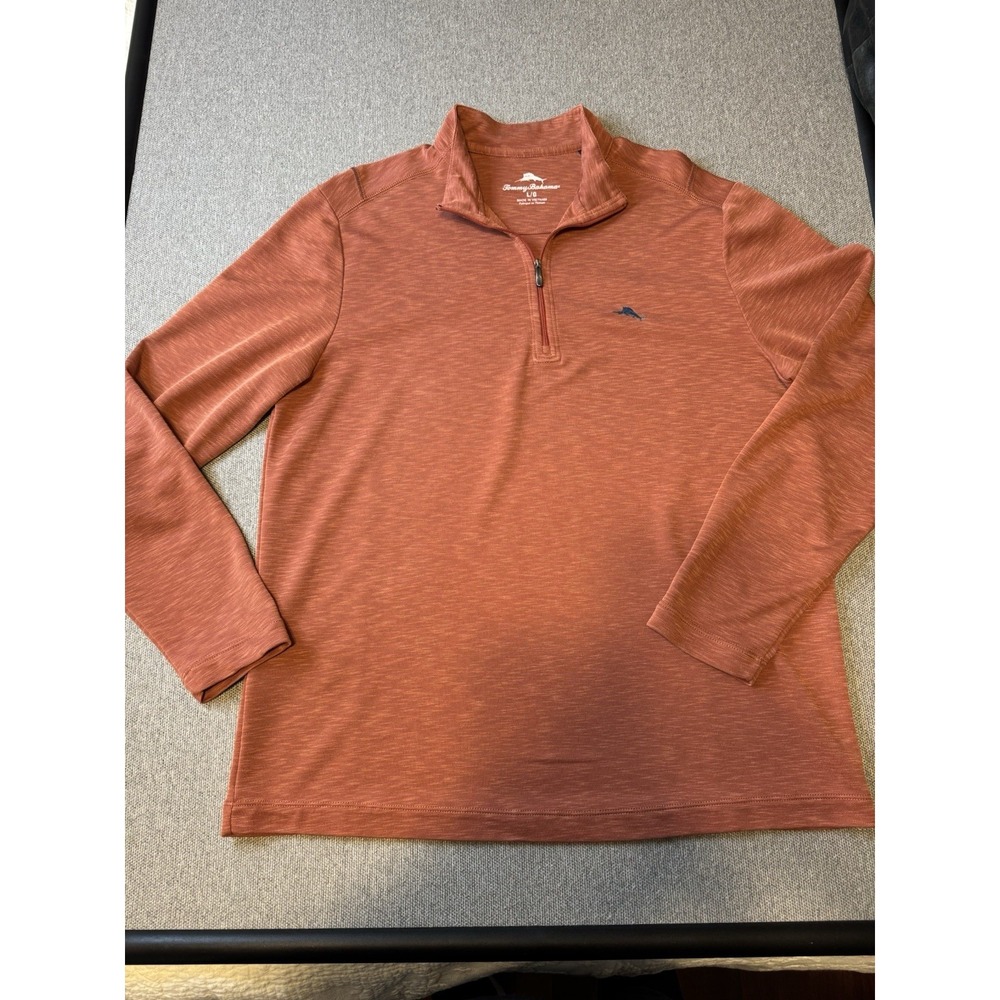 Tommy Bahama Men's Long Sleeve 1/4 Zip Pullover Shirt Swordfish  Size XL